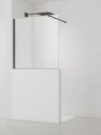 Sprchová zástena SAT Walk-in 120x100 cm na zníženú priečku čierna SATBWIS120PRC SATBWIS120PRC