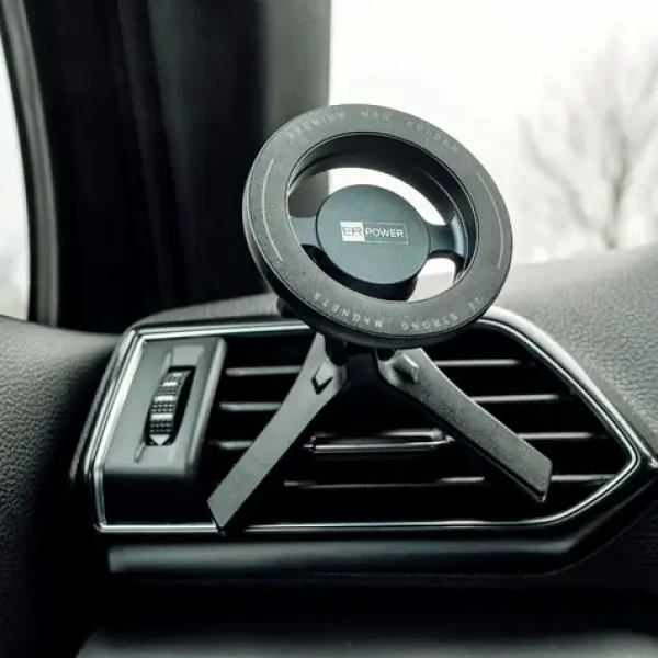 ER Magnetic Vent Mount s trojnožkou / Magnetický držiak do auta / do ventilačnej mriežky / MagSafe kompatibilný (ERMGVMHT)