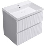 CERANO - Kúpeľňová skrinka Carole - keramické umývadlo Viano - biela matná ryhovaná - 50,8x62,5x46,4 CER-925951