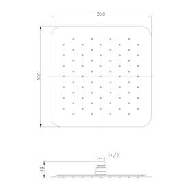 SAPHO - SLIM hlavová sprcha, 300x300m, zlato mat SL101GB