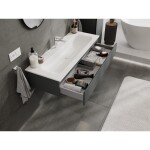 MEXEN/S - Orio kúpeľňová skrinka 120 cm s umývadlom Vela, 1 šuplík, grafit mat/biela mat 91A10-12023-1-BF66-W23M01