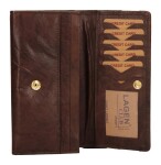 Dámska kožená peňaženka Lagen W-2025 Dark Brown