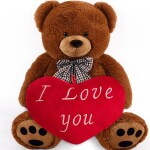 Deuba Hnedý plyšový medveď 50cm so srdcom