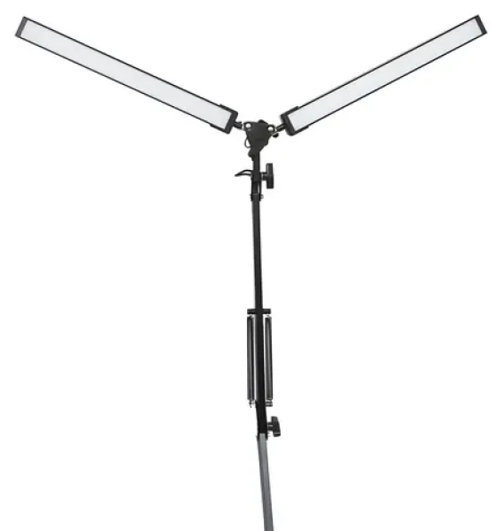 Platinet PDLD20 Flexy čierna / LED lampička / 20W / 500 lm / 2800-6000K / stmievateľná / klip / 2 ramená (PLADLL20N)