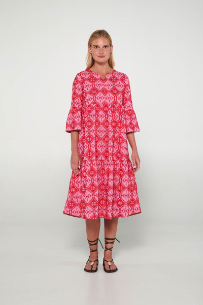 Vamp Dlhý vyšívaný kaftan 20452 Vamp pink begonia