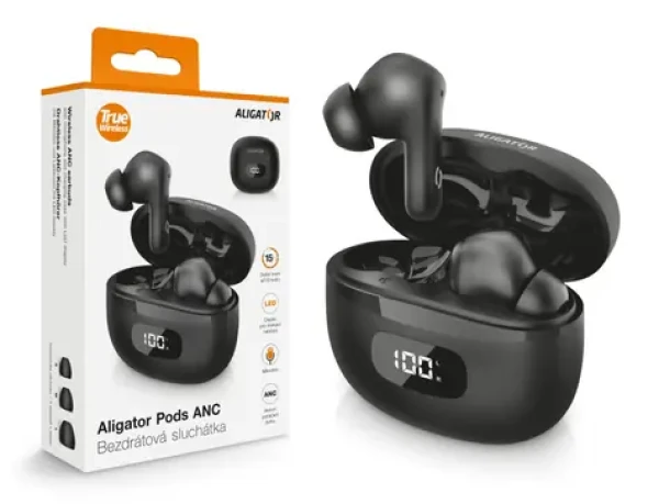 Aligator Pods ANC TWS slúchadlá / čierna (TWS08BK)