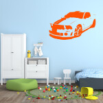 Veselá Stena Samolepka Auto Mustang Farba: biela, Veľkosť: 100 x 62 cm