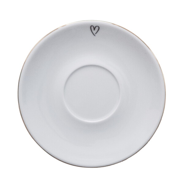 Bella Rose Porcelánová podšálka 15 cm – srdiečko na kraji