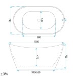 REA - Voľne stojaca vaňa FERRANO 150 cm REA-W0089