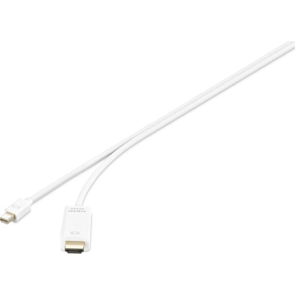 Renkforce Mini-DisplayPort / HDMI káblový adaptér Mini DisplayPort konektory, Zástrčka HDMI-A 3.00 m biela RF-3697526 pozlátené kontakty Kábel DisplayPort; RF-3697526