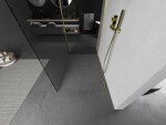 MEXEN/S - Kioto Sprchová zástena WALK-IN 125 x 90, transparent, zlatá kartáčovaná 800-125-212-55-00-090