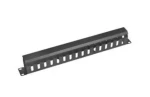 OEM Vyväzovací panel 19" 1U čierny / Vyväzovací panel / kov / priechodná / hĺbka 65 mm (9659)