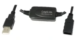 LogiLink USB-A (M) - USB-A (F) čierna / Predlžovací kábel USB 2.0 / 10 m (UA0143)