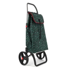 Rolser I-Max Wild 2 Logic RSG leopardí vzor zelená / Nákupná taška na kolieskach / Objem 43 l / Nosnosť 40 kg