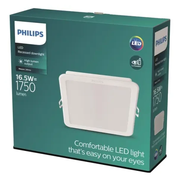 Philips Meson 16,5W 4000K biela / LED podhľadové svietidlo hranaté / 1280lm / IP20 (929003282901)