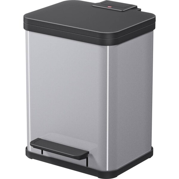 Hailo Öko duo plus M 6222200 odpadkový kôš, 18 l, ocelový plech, (d x š x v) 320 x 320 x 430 mm, svetlosivá, s pedálovým otváraním, 1 ks; 6222200