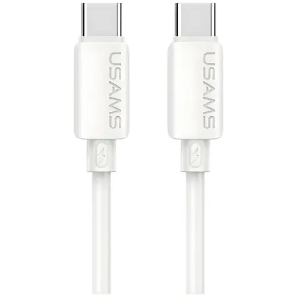 USAMS U98 biela / Nabíjací a dátový kábel USB-C - USB-C / 60W / 3A / 1m (SJ787USB02)