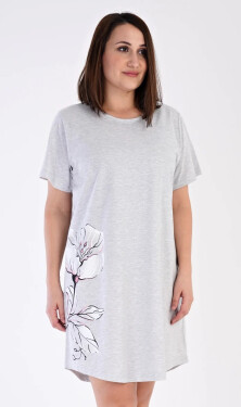 Dámska sivá nočná košeľa s potlačou Nicol - Vienetta 4XL šedá s potiskem