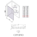 CERANO - Sprchová zástena Walk-in Crystal Ľ/P - 8 mm - bezvzperový systém - zlatá, industriálne sklo - 150x200 CER-8050BD6690