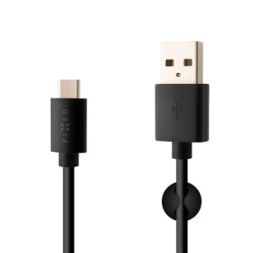 FIXED Dlhý dátový a nabíjací kábel s konektorom USB-C 2 m čierna / 3A (FIXD-UC2M-BK)