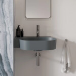 OMNIRES - OVO M+ umývadlo na dosku/závesné - ľavé, 55 x 38 cm, ash grey mat; OVO555UWLAG