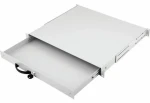 Equip 19" svetlo šedá / Uzamykateľná zásuvka / 1U / RAL7035 (EZD-1-G)