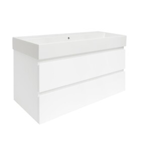 Kúpeľňová skrinka s umývadlom SAT B-Way 99x50x45 cm biela lesklá BWAY2100WU2BI BWAY2100WU2BI