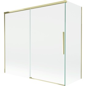 MEXEN/S - Rox vaňová zástena 2-krídlová posuvná 170 + 75 x 150, transparent, zlatá 8C9-170-075-50-00