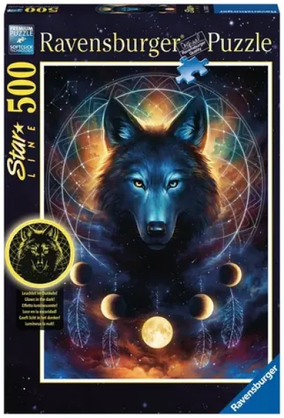 Ravensburger Svietiace puzzle Mesačný vlk /500 dielikov/ od 12 rokov
