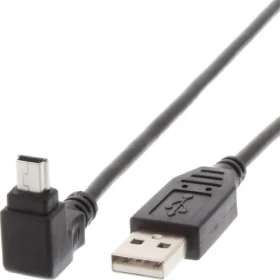 Techly USB-A - Mini-USB B 1,8 m čierna / Kábel / USB 2.0 / uhlový konektor (ICOC-MUSB-AA-018ANG)