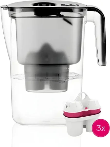 BWT VIDA MEI čierna + 3 filtre / Filtračná kanvica / 2,6 l / mechanický ukazovateľ výmeny filtra (100002101647)