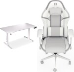 Endorfy Biurko Endorfy Atlas L Electric Białe 150 cmx78 cm + Fotel Scrim OWH biały