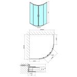 POLYSAN - EASY BLACK štvrťkruhová sprchová zástena 900x900, L/R, čire sklo EL2615B