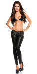 Sexy KouCla skinnyPants in leatherlook with skulls black