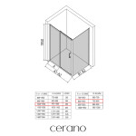 CERANO - Sprchovací kút Orlano L/P - 5 mm - čierna matná, transparentné sklo - 100x80x195 - posuvný CER-DY505B-90159