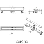 CERANO - Sprchový odtokový žľab, sifón otočný 360 ° - dizajn 2v1 - nerez - DN40 - čierna matná - 114 CER-8050BD6977