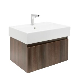 Kúpeľňová skrinka s batériou a umývadlom SAT Evolution 1 58x30x44,8 cm orech mat SATEVO60NAU2BA SATEVO60NAU2BA