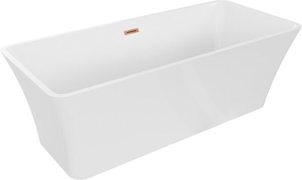 MEXEN/S - Tonia voľne stojaca vaňa 170 x 75, biela, sifón a prepad meď kartáčovaná 52171707500-65