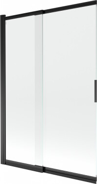 MEXEN - Fox 2-krídla posuvná vaňová zástena 120 x 150, transparent, čierna 891-120-002-70-00