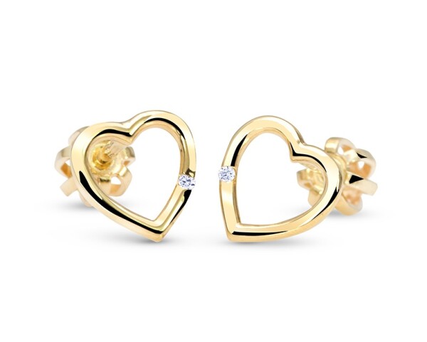 Cutie Jewellery Zlaté srdiečkové náušničky so zirkónom C2761-30-X-1 biela