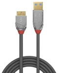Lindy Cromo Line USB 3.0 sivá / USB kábel / USB A - Micro-USB B / 2 m / 5 Gbit/s (36658)