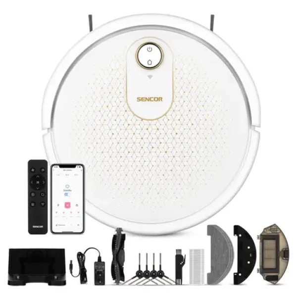 Sencor SRV 4550WH biela / robotický vysávač / vysávanie mopovanie / 28W / 59dB / 2600mAh (8590669360031)