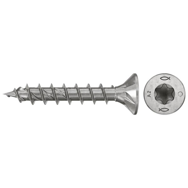 Fischer 574064 skrutky do drevotriesky 4 mm 30 mm TX Nerezová oceľ 200 ks; 574064