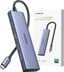 Ugreen Adapter HUB UGREEN CM511 USB-C do HDMI, 3x USB-A 3.0, SD/TF