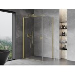 MEXEN/S - Mist-B sprchovací kút dvere krídlové 90 x 100, transparent, zlato kartáčovaná 8A2T-090-100-55-00