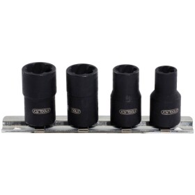 KS Tools 913.3850 Súprava nástrčkov so špirálovým profilom 3/8", 4 ks, 8-13 mm; 913.3850