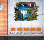 Veselá Stena Samolepka 3D Dinosaury útočia
