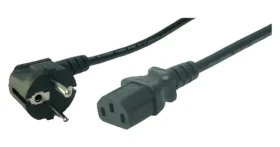 LogiLink napájací kábel CEE7/7-C13 90° čierna / Napájací kábel / 3 m / 250 V / 10/16 A (CP095)