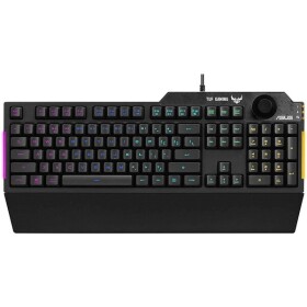 Asus TUF GAMING K1 čierna / drôtová herná klávesnica / membránová / US layout / RGB / USB 2.0 / kábel 1.8 m (90MP01X0-BKUA00)