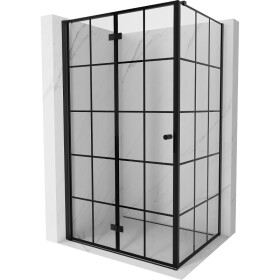 MEXEN/S - Mist-F sprchovací kút skladacie dvere ľavá 80 x 120, čierna kratka, čierna 8A6T-080-120-70-77-L